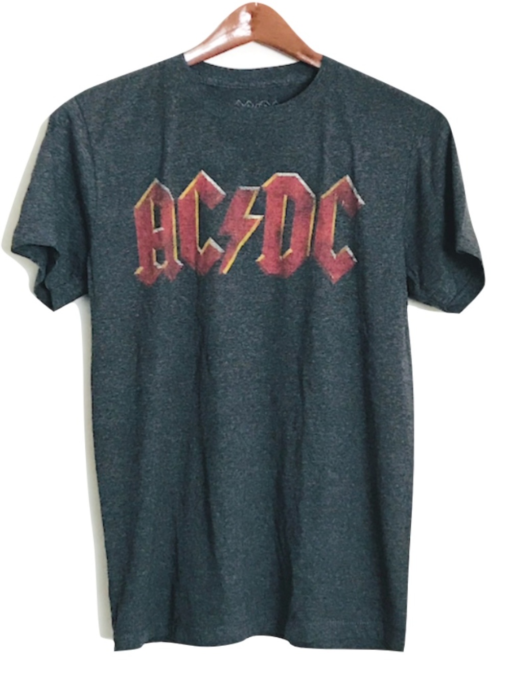 AC/DC short sleeve T-Shirt | Distressed Lightning Logo | S